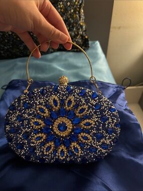 Verano hill gold accent gemstone evening bag